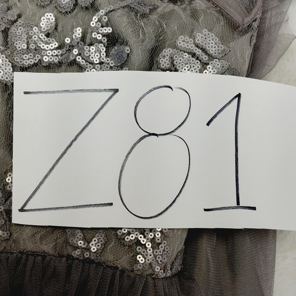 NEW Amsale Sora Gunmetal Lace Bodice Maxi A Line Bridesmaid Dress Z81 - Picture 10 of 10